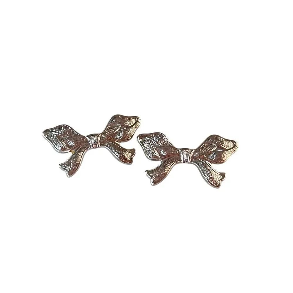 Vintage Oversized Silver Bow Earrings